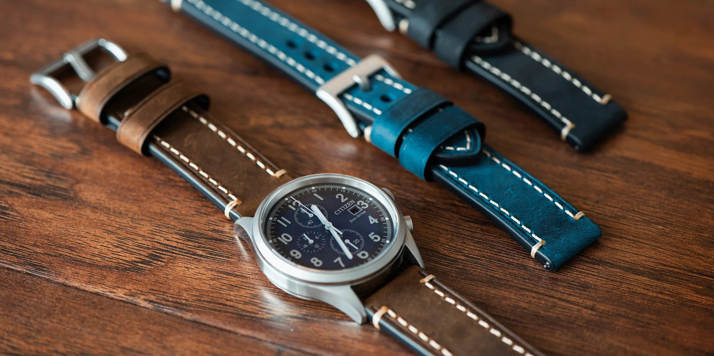 Leather Border Stitch Watch Bands