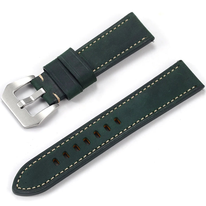 Men’s Genuine Leather Watch Band 22–24mm (Top Grain, High Quality)