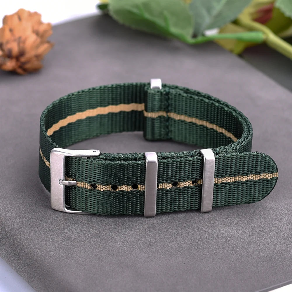 NATOBELT 20–22mm Premium Seatbelt Nylon & Sailcloth Watch Strap – Pin Buckle for Men’s Watches