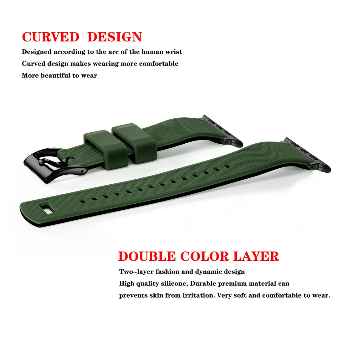 New Silicone Rubber Apple Watch Band 38–45mm