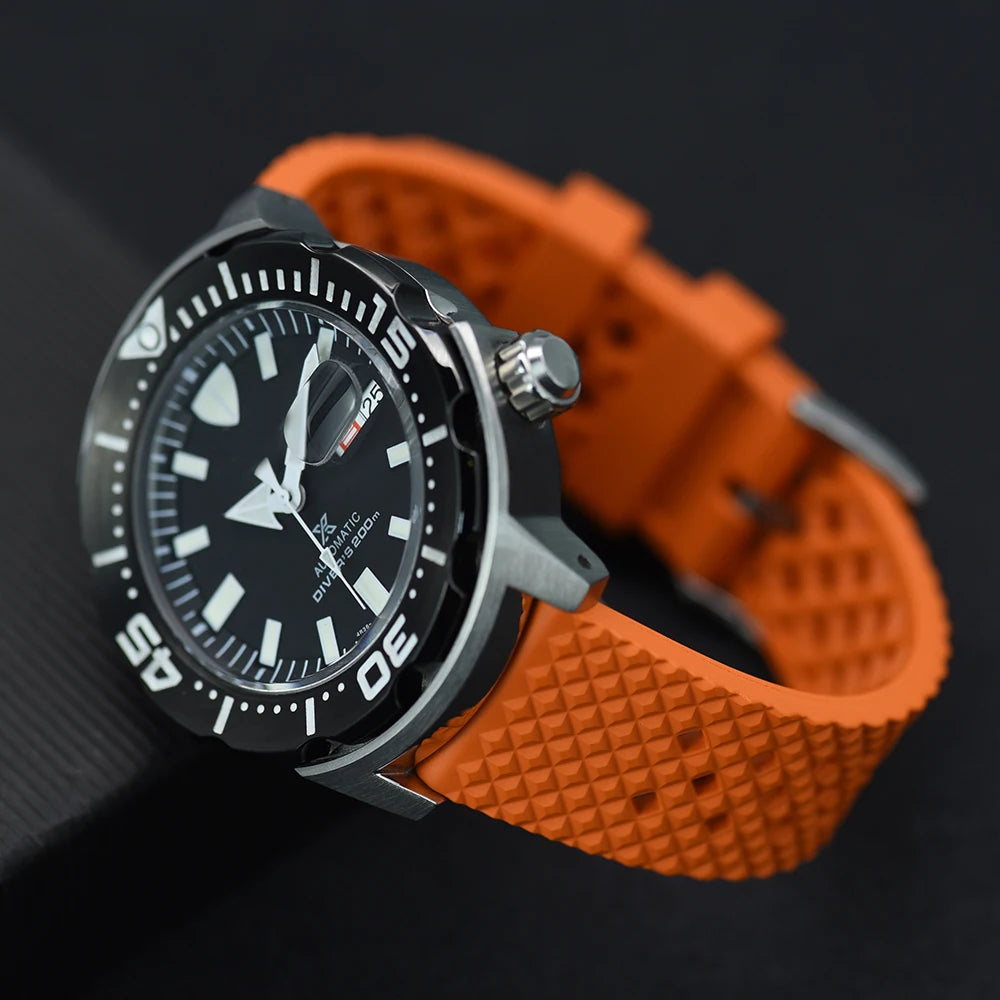 JUELONG Premium Tropical FKM Rubber Straps 20mm 22mm Quick Release Breathable Porous Perfect Fit Flat End Universal Watch Strap