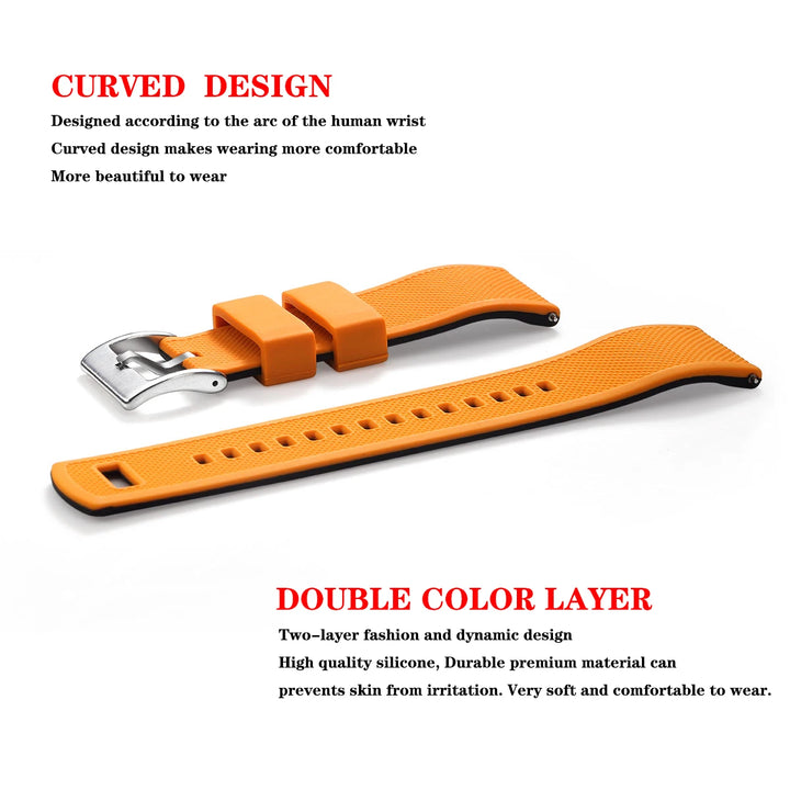 Premium Silicone Quick-Release Watch Band 18/20/22mm