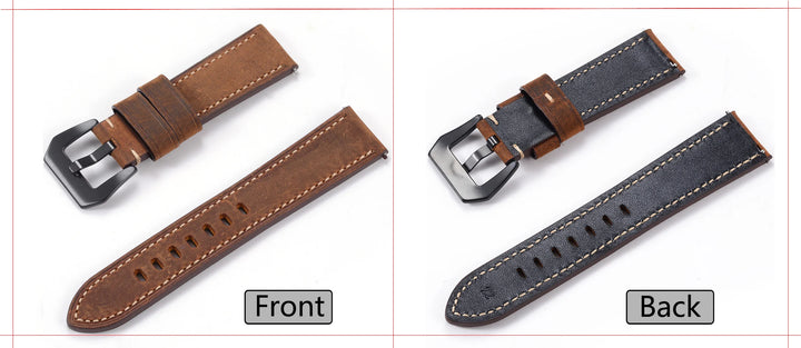 Genuine Leather Quick Release Watch Band 20–22mm for Huawei & Samsung Galaxy 45/46mm