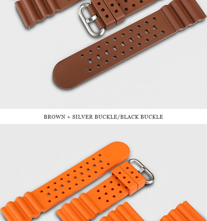 Rubber Watch Bands Quick Release 20mm 22mm 24mm Watch Accessories Orange Sport Watch Strap Smart Watch Bracelet Belt For Casio