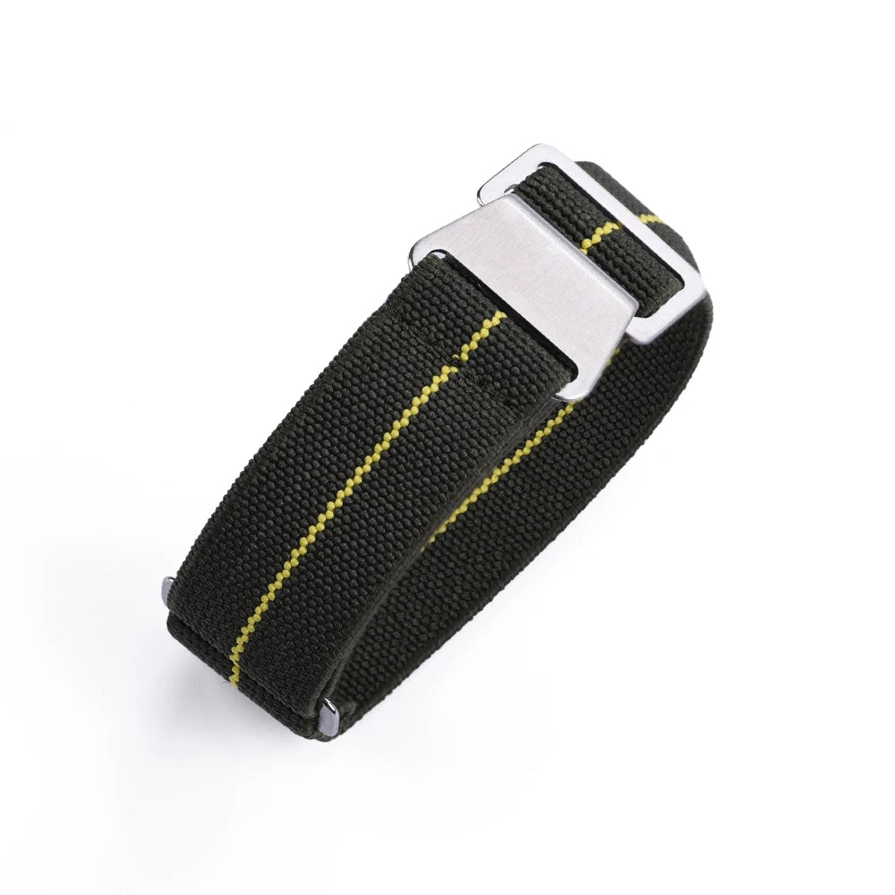 NATOBELT 60s French Troops Parachute Bag Elastic Strap 20mm 22mm Nylon Watchbands Man's Universal Smart Watch Fabric Wristband
