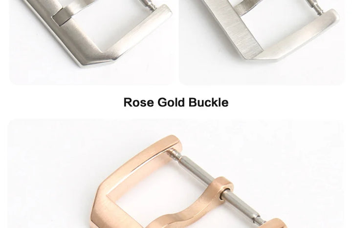 MAIKES Stainless Steel Watch Clasp 16mm 18mm 20mm 22mm Black Rose Gold Watch Buckle For Leather Watch Band
