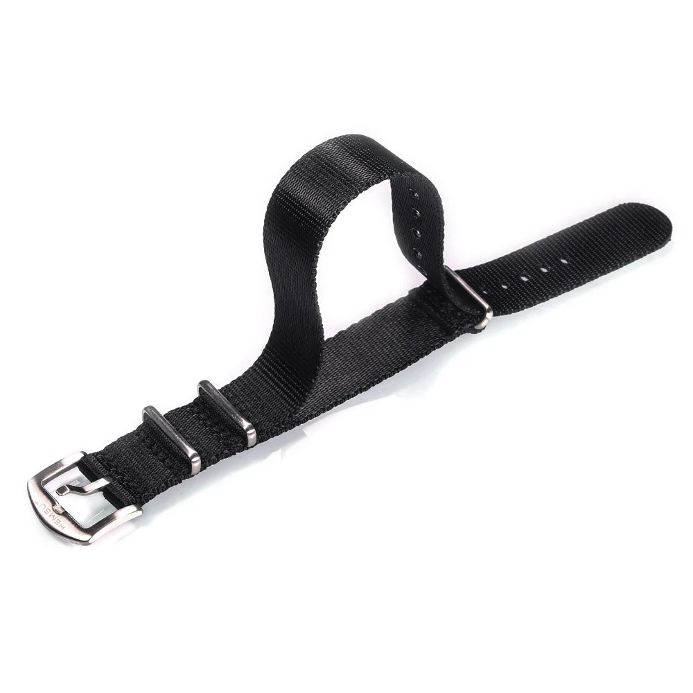 HEMSUT One-Piece Nylon Military Watch Strap 18-24mm