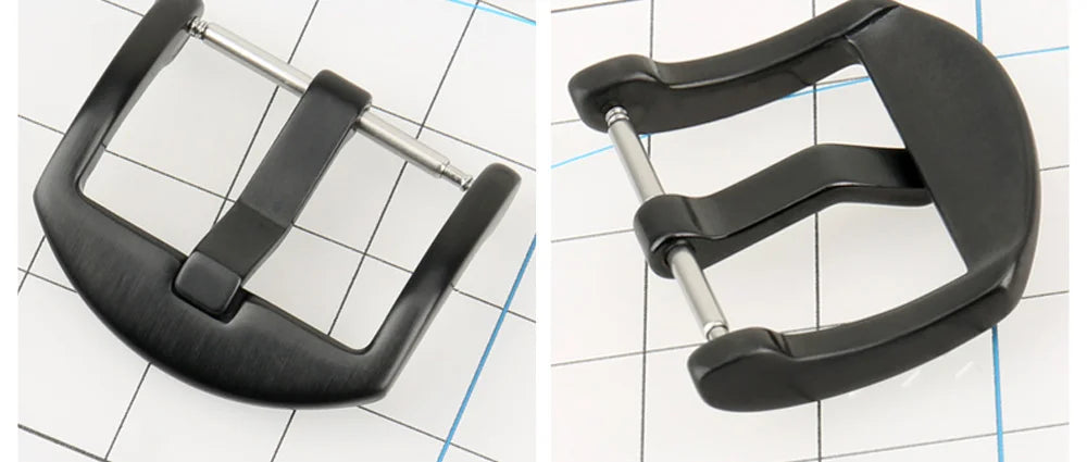 MAIKES Stainless Steel Watch Buckle 16mm 18mm 20mm 22mm 24mm Leather Strap Watch Clasp Black Rose Gold