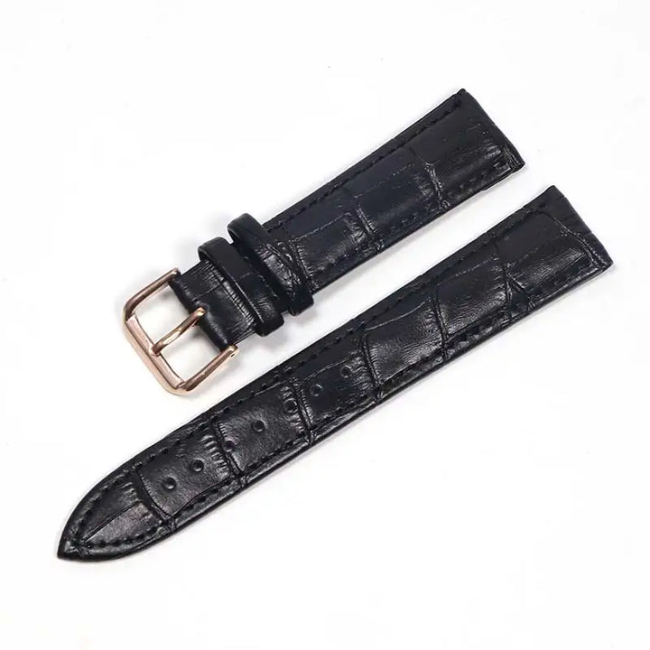 Genuine Leather Watch Strap with Steel Pin Buckle (12-24mm)