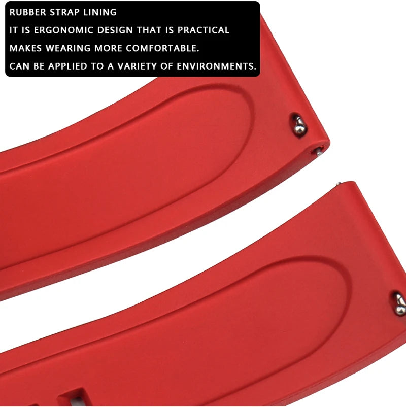 Top Fluoro Rubber Watch Band 20mm 22mm Sport Silicone Watch Strap Quick Release Watchband For HUAWEI GT Casio Citizen Seiko