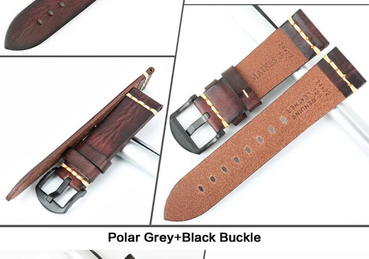 Handmade Vintage Leather Watch Strap 18–24mm – MAIKES