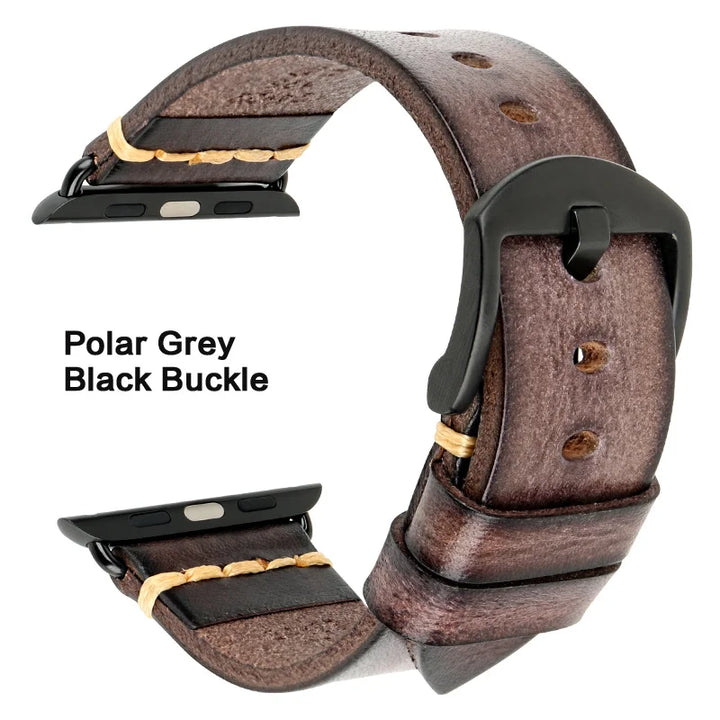 Handmade Leather Strap Watch Band For Apple Watch 45mm 41mm 44mm 42mm 40mm Series 9 8 7 6 SE 5 4 iWatch Bracelet
