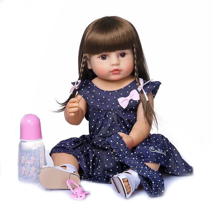 50 cm Full Silicone Reborn Toddler Baby Doll – Soft Body, Sweet Face