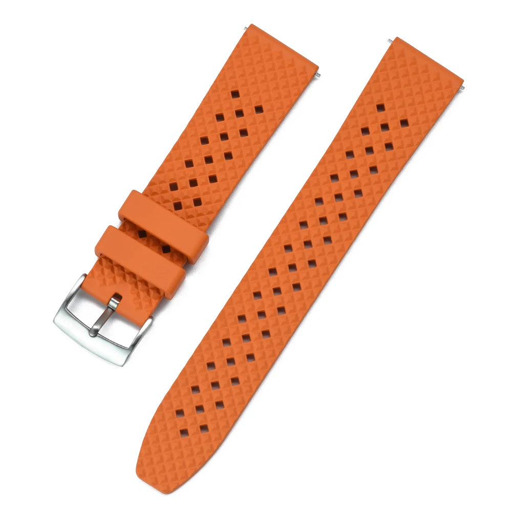 New Designed Honeycomb Fluorine FKM Rubber Strap 20mm 22mm Quick Release Watchbands For SRP777J1 Watch Replacement Wristband