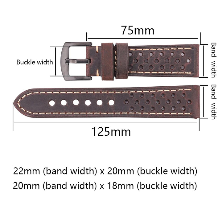 Cowhide Leather Watch Strap 20-22mm for Samsung Galaxy Watch