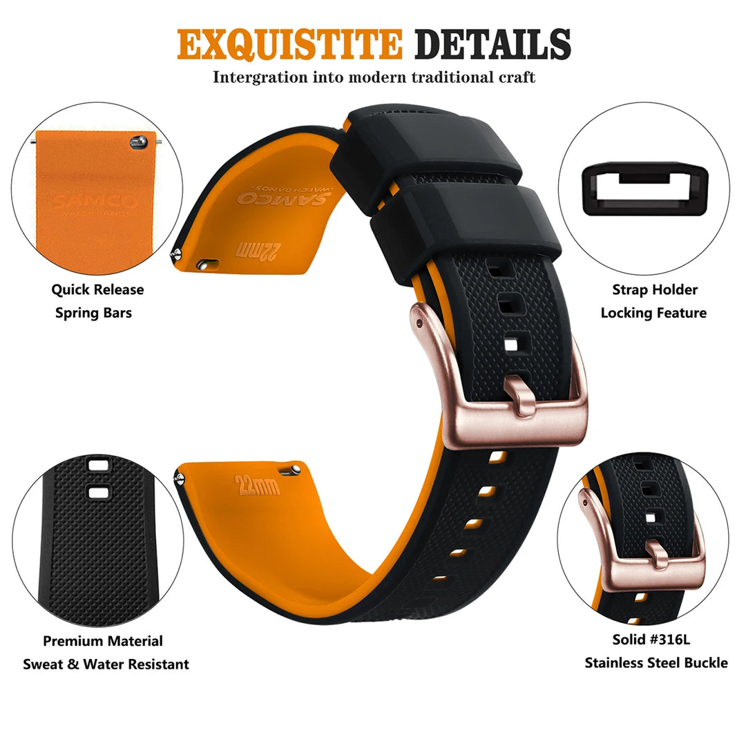 Premium Silicone Quick-Release Watch Band 18/20/22mm
