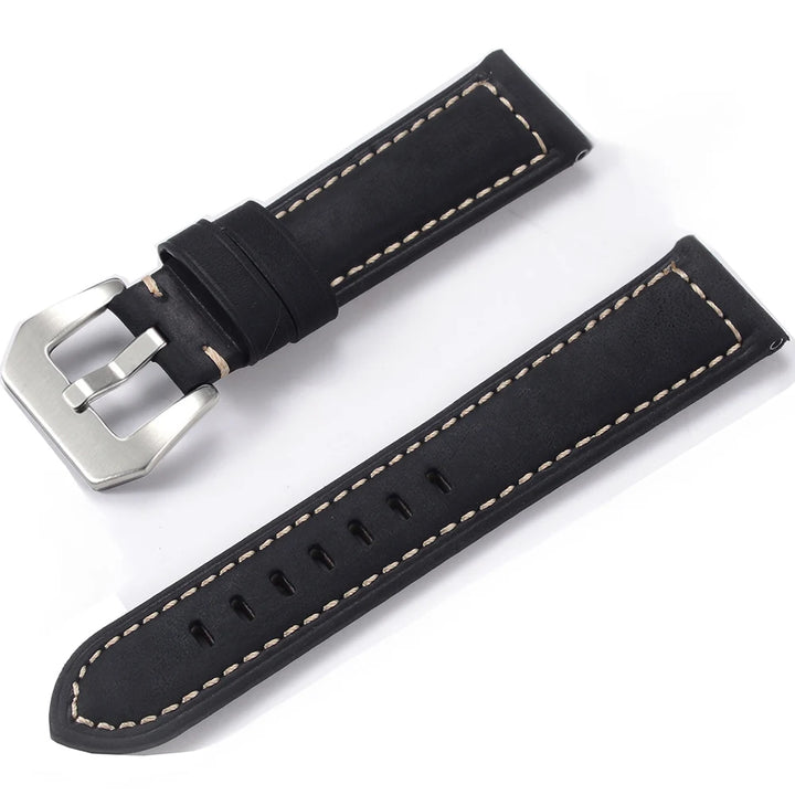 Men’s Genuine Leather Watch Band 22–24mm (Top Grain, High Quality)