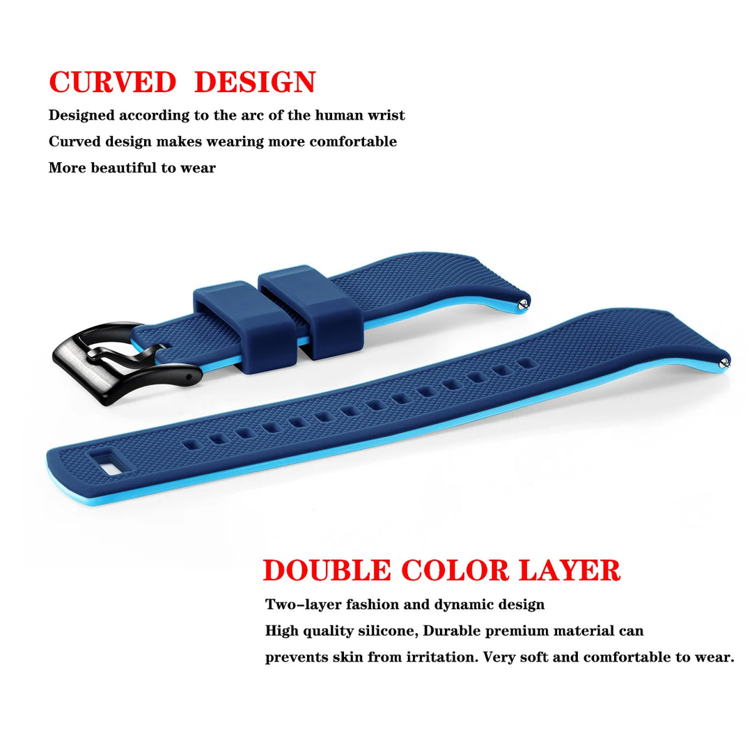 Silicone Quick-Release Watch Band 18–22mm