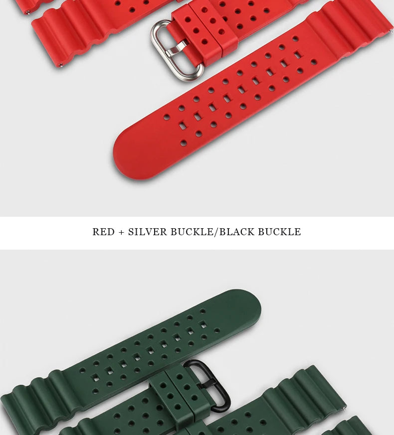 Rubber Watch Bands Quick Release 20mm 22mm 24mm Watch Accessories Orange Sport Watch Strap Smart Watch Bracelet Belt For Casio