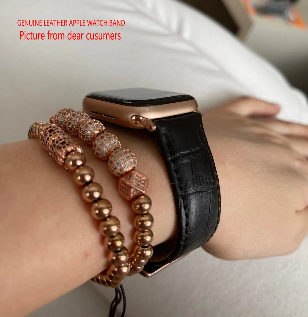 Leather Apple Watch Band (38/42mm, Series 3–6/SE Compatible)