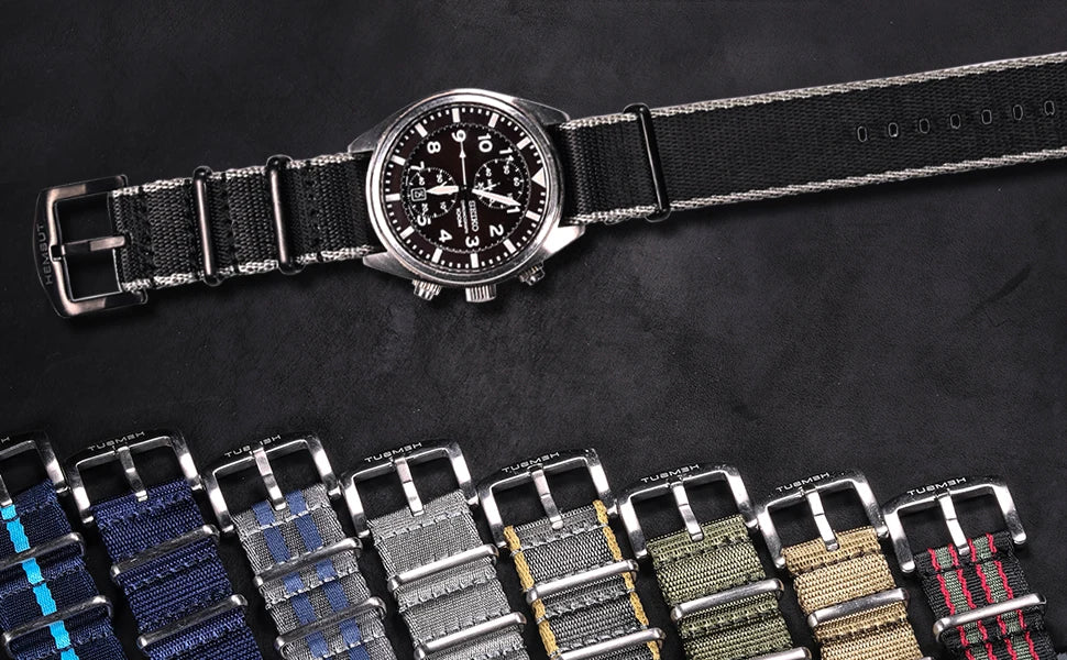 Military Nylon One-Piece Watch Band – 18/20/22/24mm