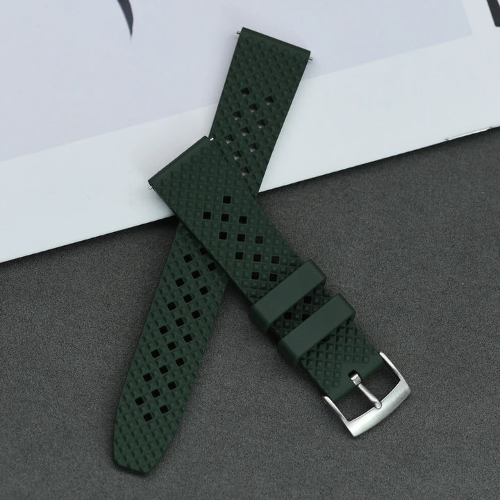 Quick Release FKM Fluorine Rubber Watch Strap – Waterproof 20/22mm