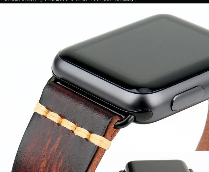 Handmade Leather Strap Watch Band For Apple Watch 45mm 41mm 44mm 42mm 40mm Series 9 8 7 6 SE 5 4 iWatch Bracelet