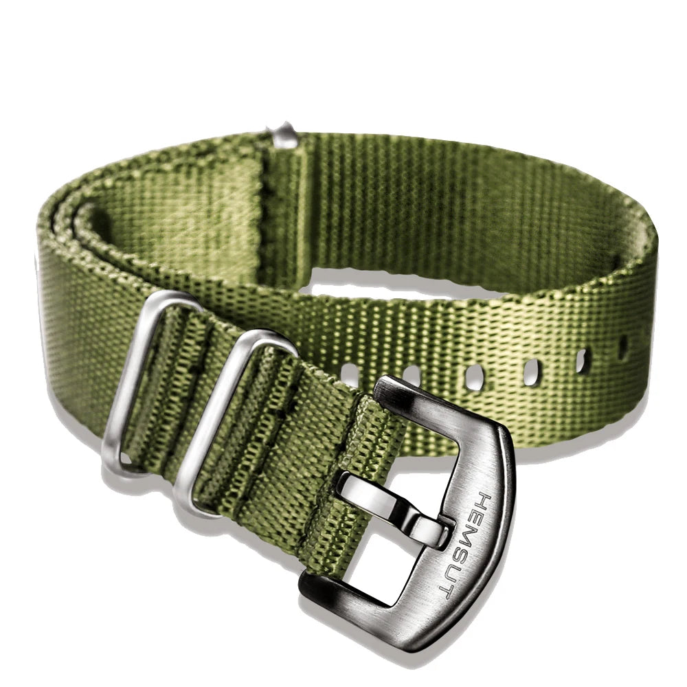 HEMSUT One-Piece Nylon Military Watch Strap 18-24mm