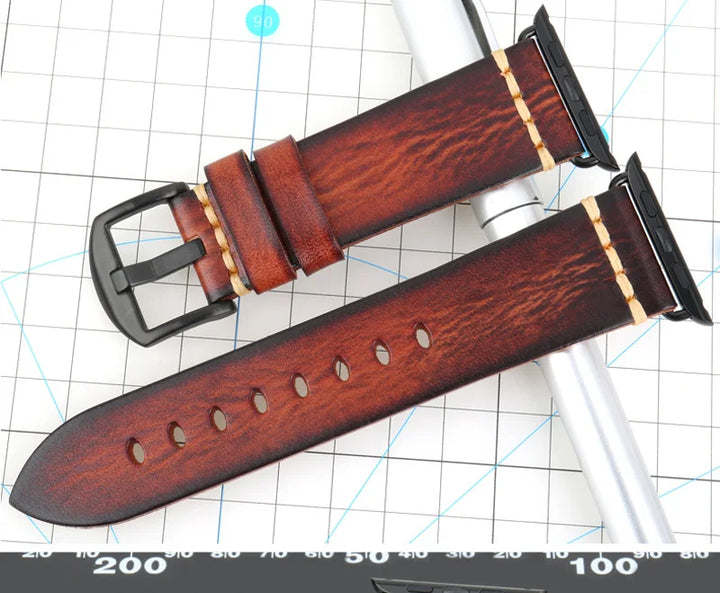 Handmade Leather Strap Watch Band For Apple Watch 45mm 41mm 44mm 42mm 40mm Series 9 8 7 6 SE 5 4 iWatch Bracelet
