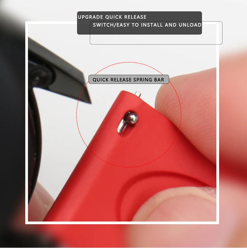 Top Fluoro Rubber Watch Band 20mm 22mm Sport Silicone Watch Strap Quick Release Watchband For HUAWEI GT Casio Citizen Seiko