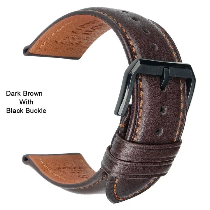 MAIKES luxury Genuine Leather Watch Bands 20mm 22mm 24mm Soft Cowhide Leather Strap Bracelet For Longines Casio DW Watchband