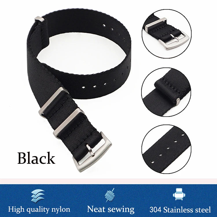 NATOBELT Quality Seatbelt Nylon Watch Strap 20mm 22mm Universal Type Sports Troops Parachute Pilot Military Nylon Watch Bands