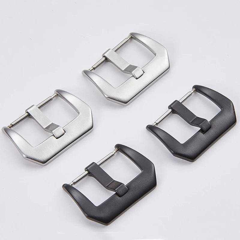 316L Stainless Steel Watch Buckle (16-26mm) – Silver & Black