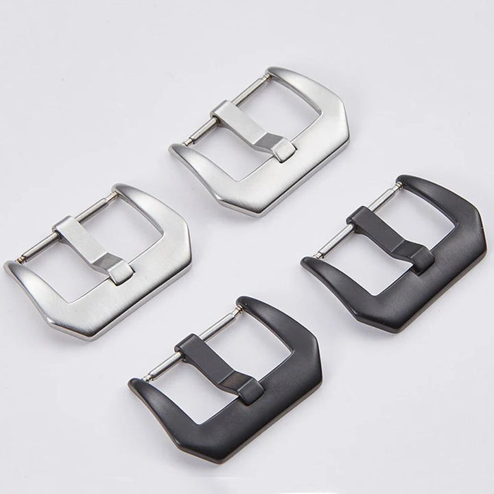 316L Stainless Steel Watch Buckle (16-26mm) – Silver & Black