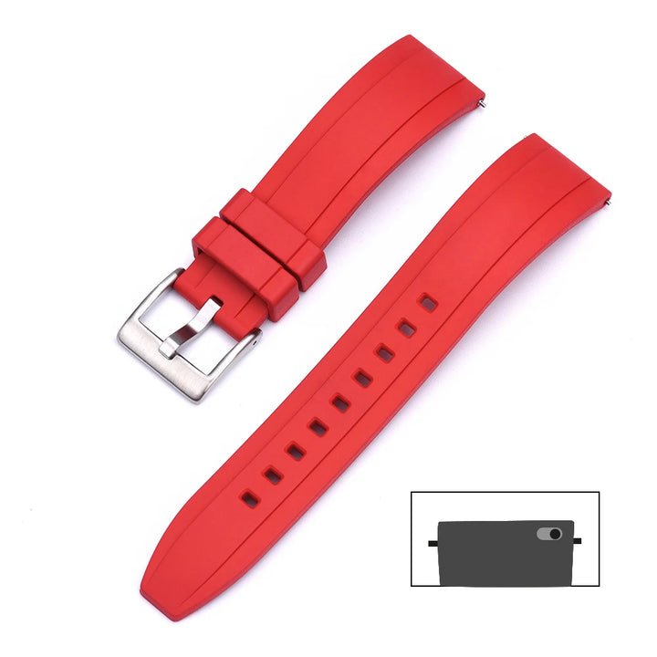 Universal FKM Rubber Watch Strap – 20–24mm Waterproof Sport Band for Rolex, Omega, Armani & Seiko
