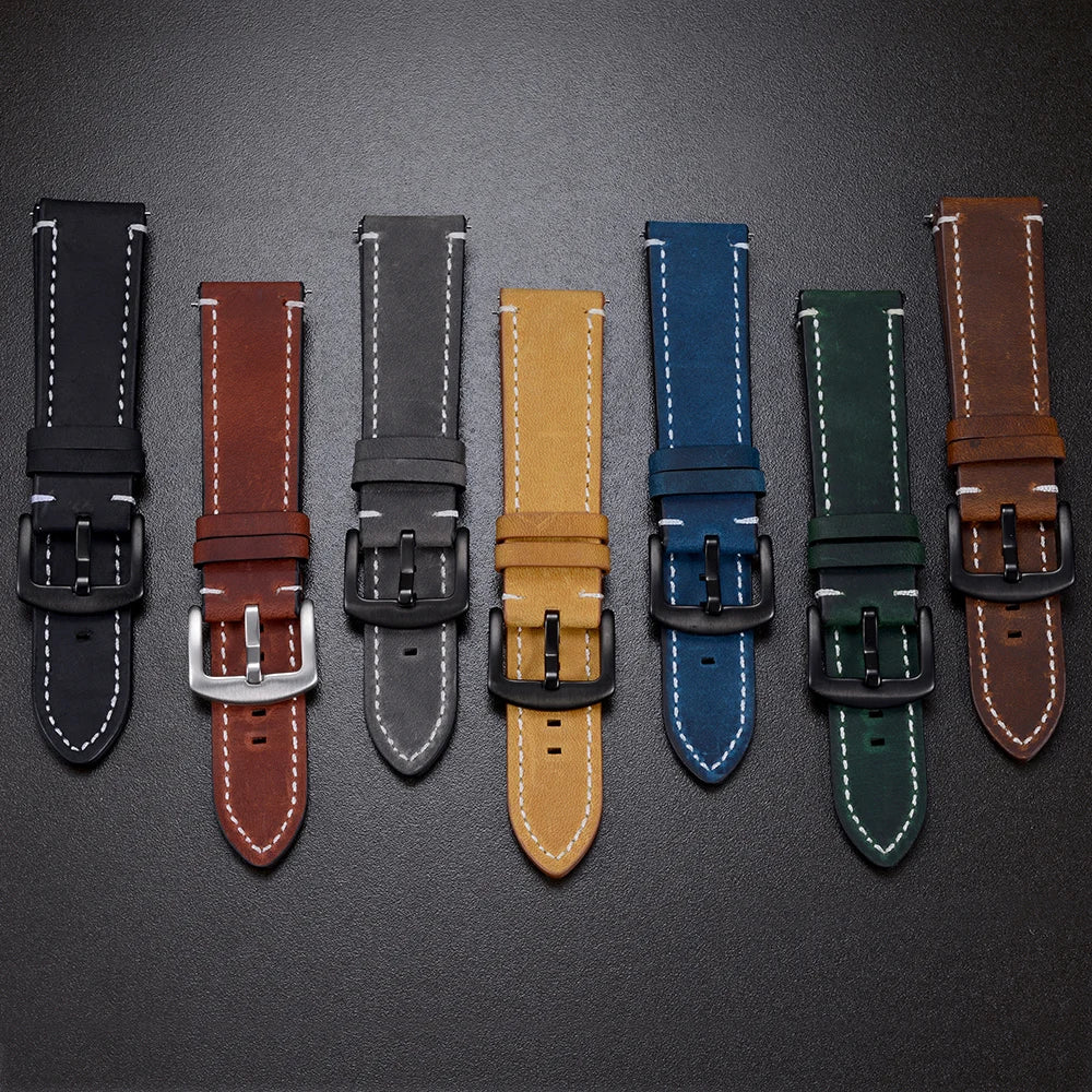 Vintage Genuine Leather Watch Strap 20/22mm
