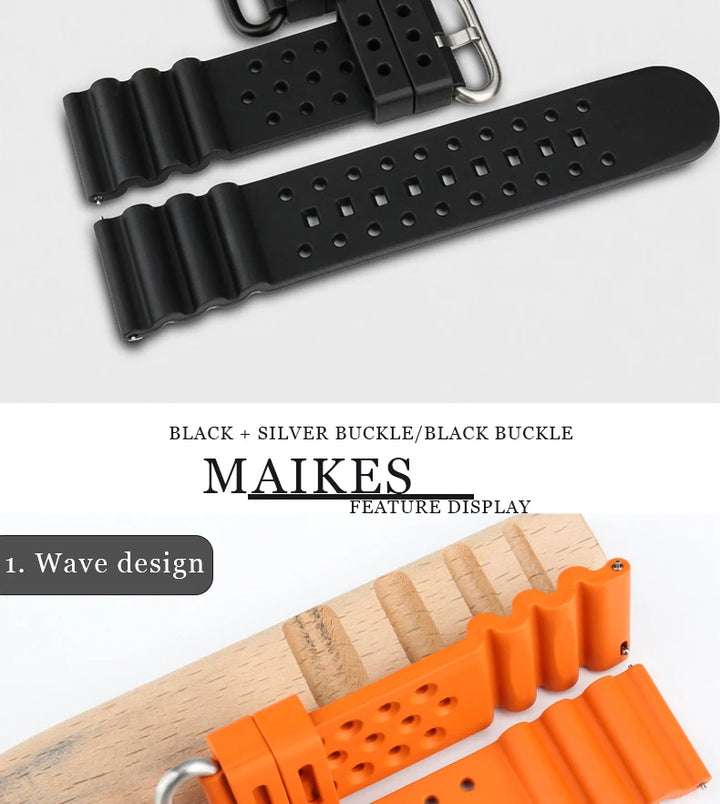 Rubber Watch Bands Quick Release 20mm 22mm 24mm Watch Accessories Orange Sport Watch Strap Smart Watch Bracelet Belt For Casio