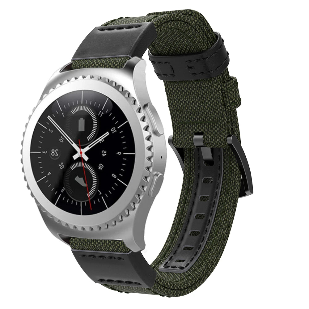 Canvas Strap for Samsung Gear S2, S3 & Galaxy Watch (20-22mm)