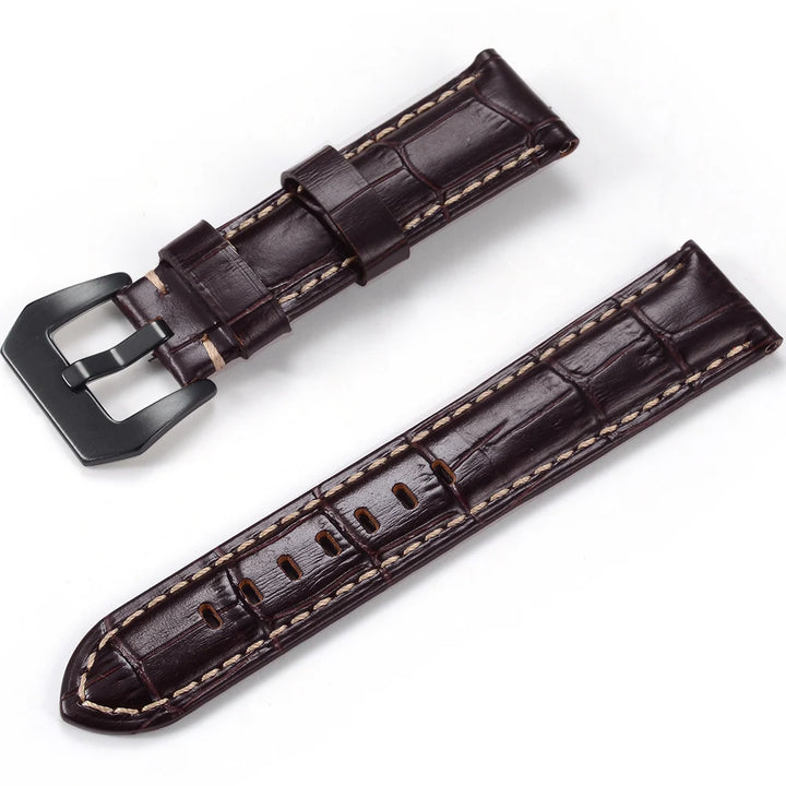 Men’s Genuine Leather Watch Band 22–24mm (Top Grain, High Quality)