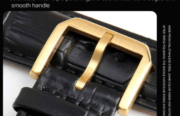 MAIKES Stainless Steel Watch Clasp 16mm 18mm 20mm 22mm Black Rose Gold Watch Buckle For Leather Watch Band