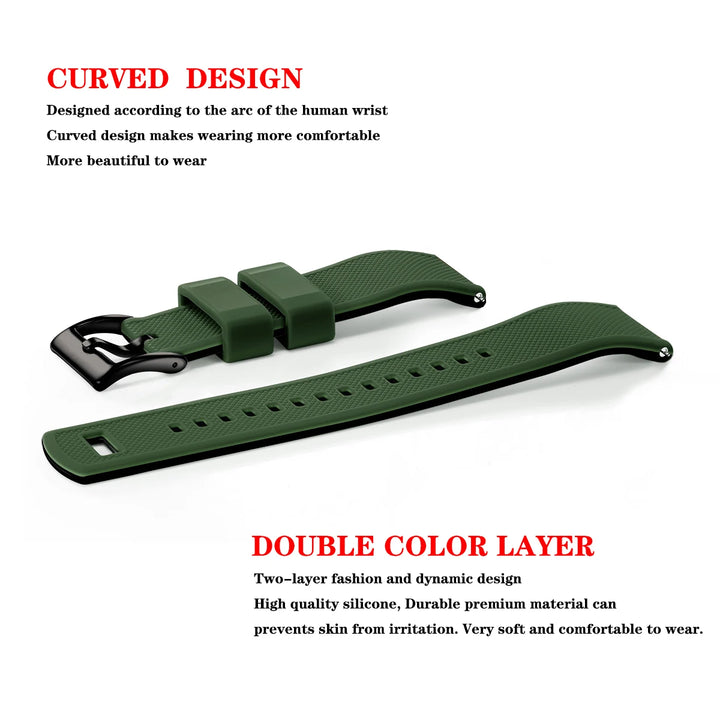 Premium Silicone Quick-Release Watch Band 18/20/22mm