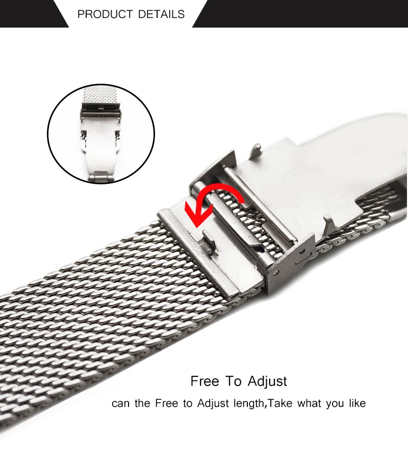 Premium Stainless Steel Watch Strap 18–22mm Quick Release