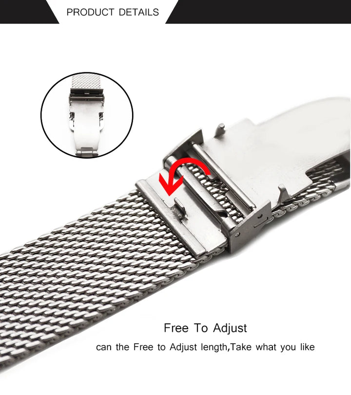 Premium Stainless Steel Watch Strap 18–22mm Quick Release