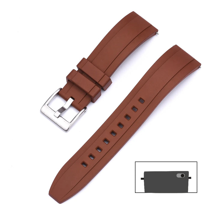Universal FKM Rubber Watch Strap – 20–24mm Waterproof Sport Band for Rolex, Omega, Armani & Seiko