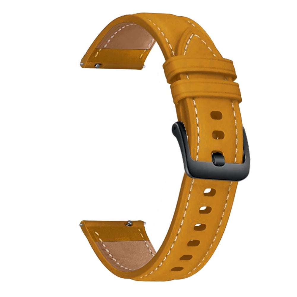 20mm 22mm Leather Strap For Samsung Galaxy Watch 3 Gear S3 Replacement Watch Band For Huawei Watch GT4 GT3 GT2