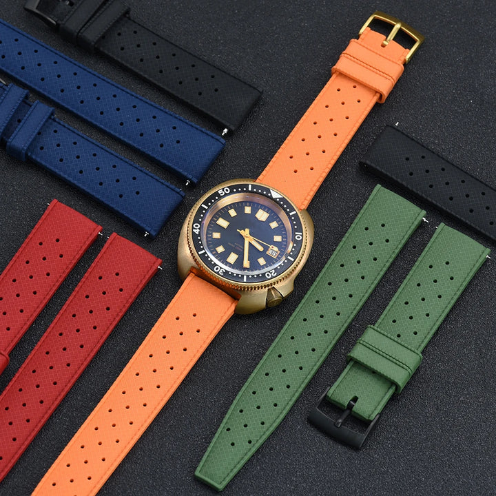 JUELONG Tropical Strap Quick Release 18mm 20mm 22mm 24mm Rubber Tropical Strap Smart Watch Strap For Traditional Diving Watch