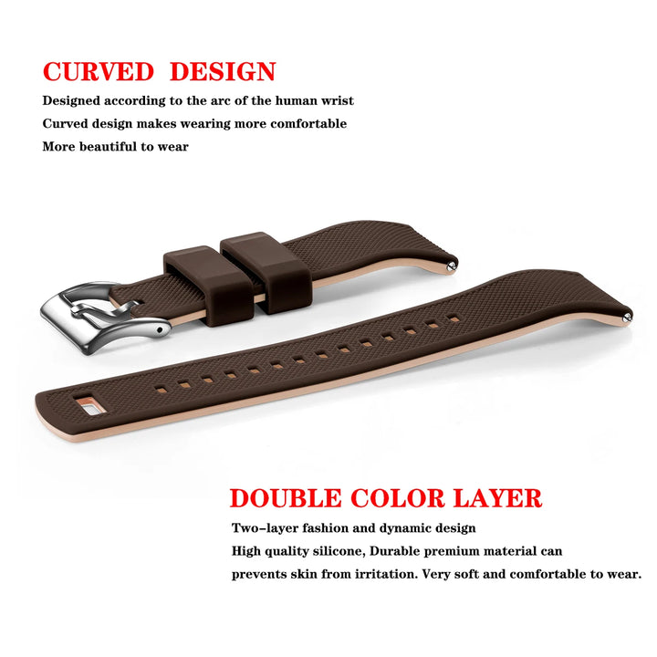 Silicone Quick-Release Watch Band 18–22mm