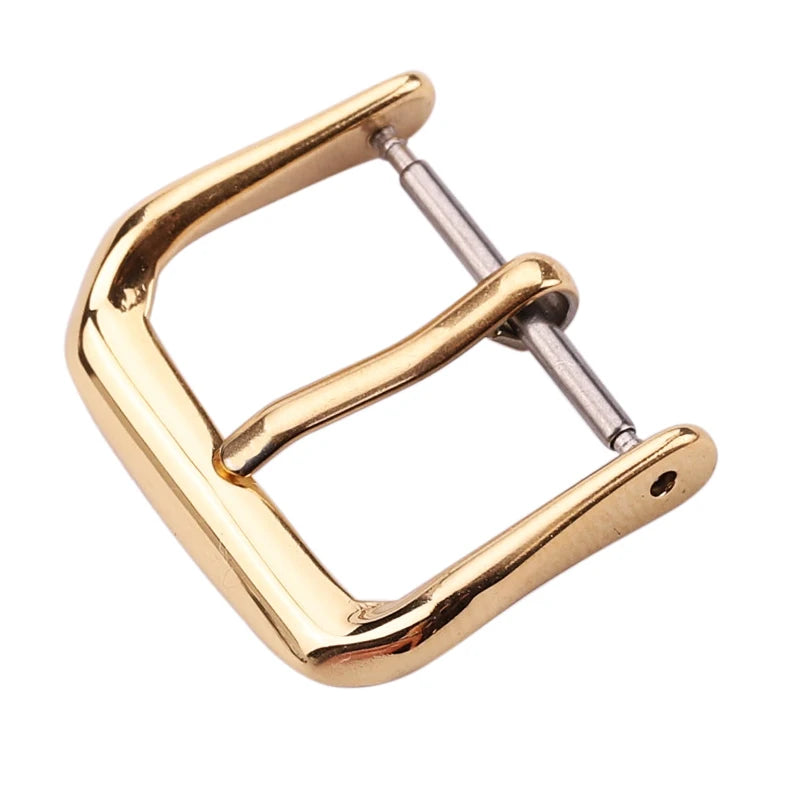 20pcs Stainless Steel Watch Buckles – 16–22mm, Silver/Gold/Black