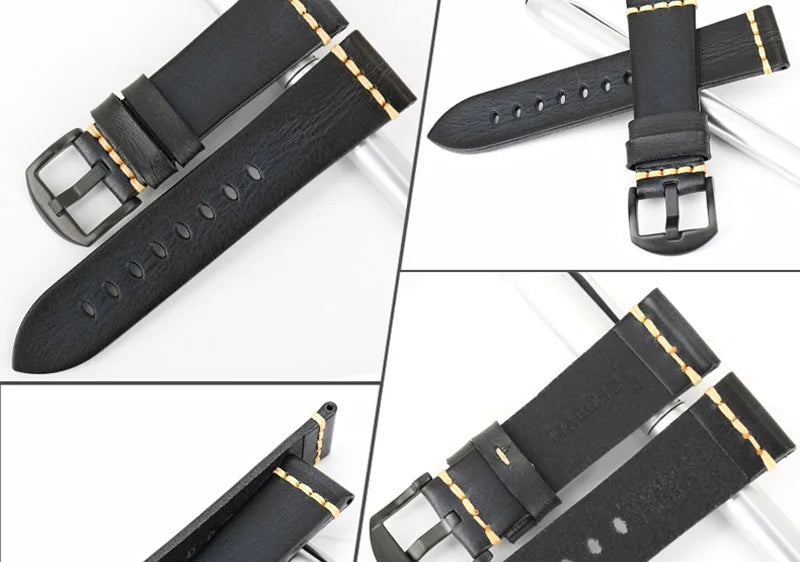 Handmade Vintage Leather Watch Strap 18–24mm – MAIKES
