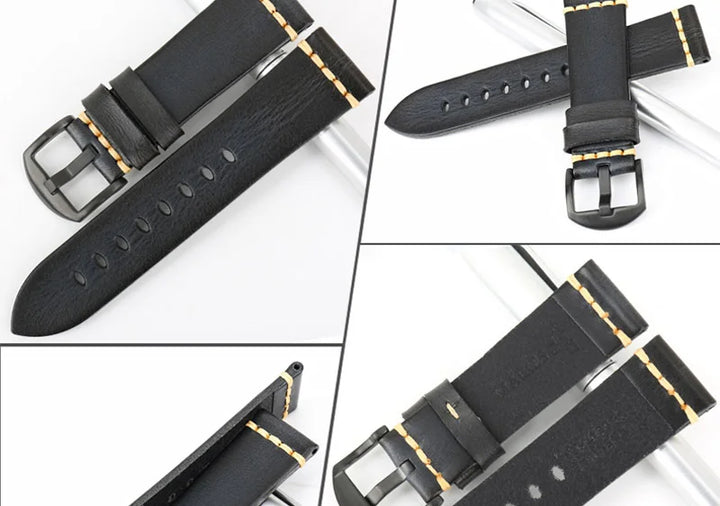 Handmade Vintage Leather Watch Strap 18–24mm – MAIKES